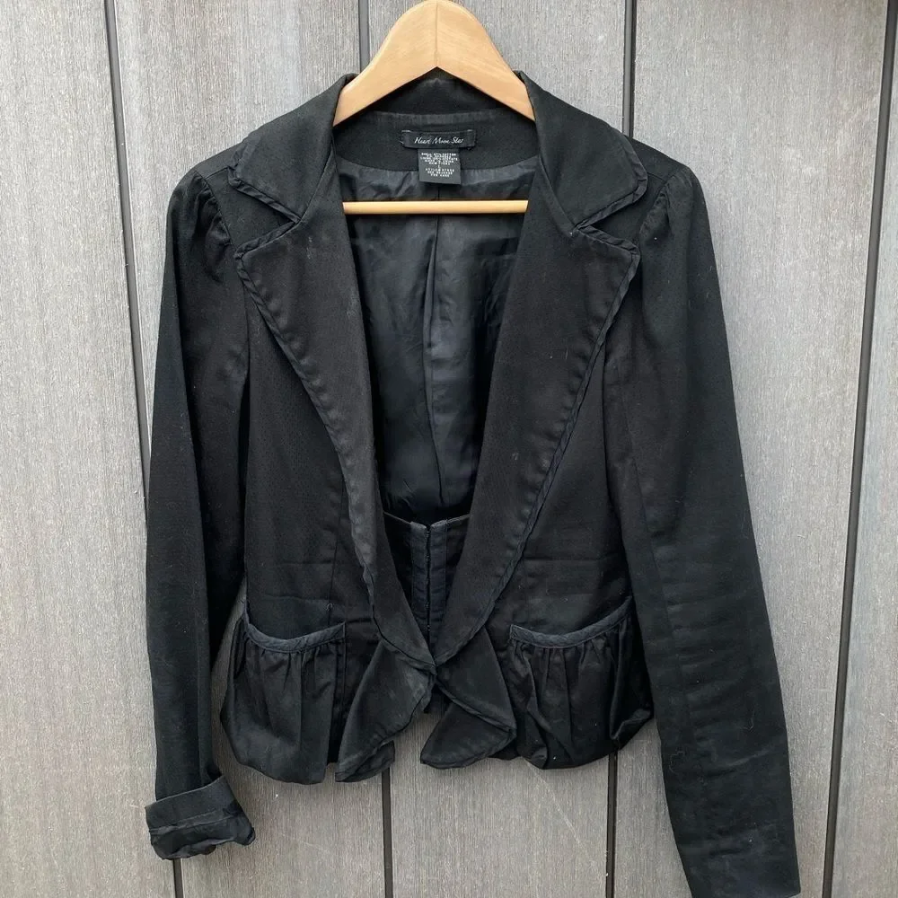 Heart Moon Star Black‎ Blazer